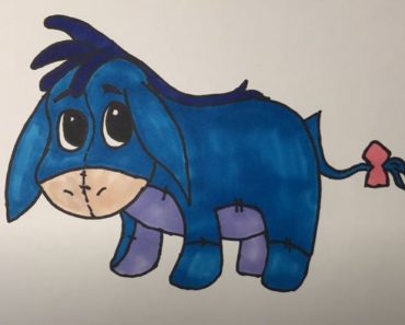 How to draw cute Eeyore from Winnie The Pooh