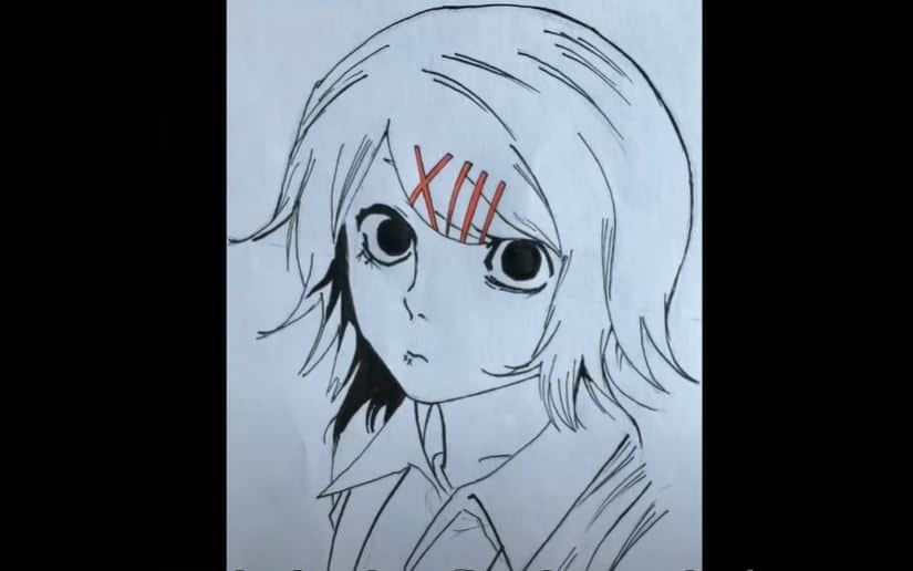 How to draw anime girl head || Juuzou Suzuya from Tokyo Ghoul