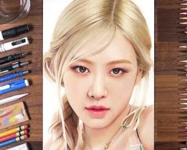 Blackpink Rose Drawing || How to draw a Beautiful Girl