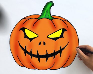 How To Draw A Scary Pumpkin Step by Step