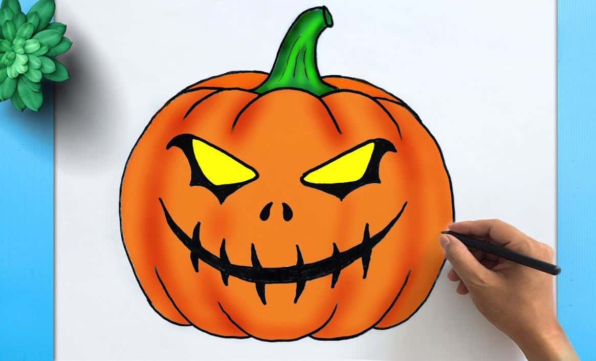 How To Draw A Scary Pumpkin Step by Step