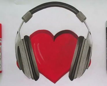 How To Draw Heart with Headphones