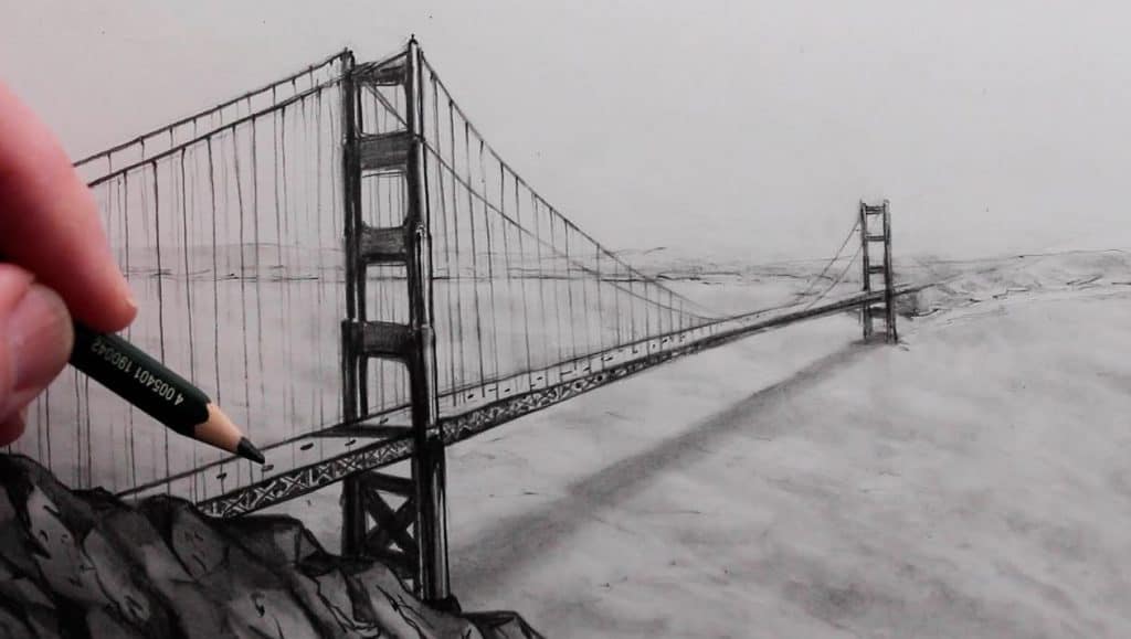 How To Draw The Golden Gate Bridge