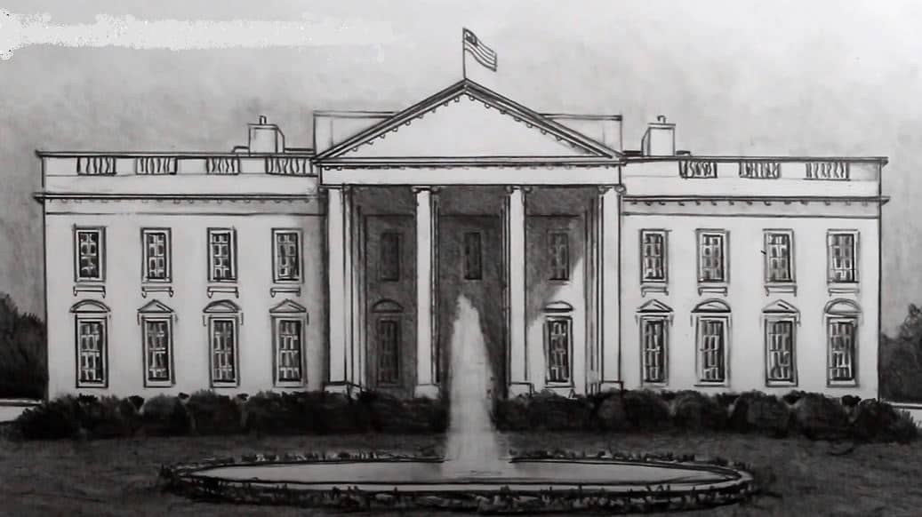 How To Draw The White House Step by Step