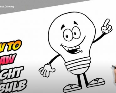 How to Draw A Cartoon Light Bulb Step by Step