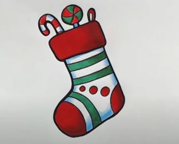 How to Draw A Stocking Step by Step