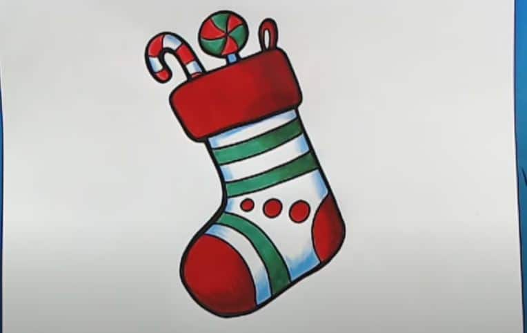 How to Draw A Stocking Step by Step