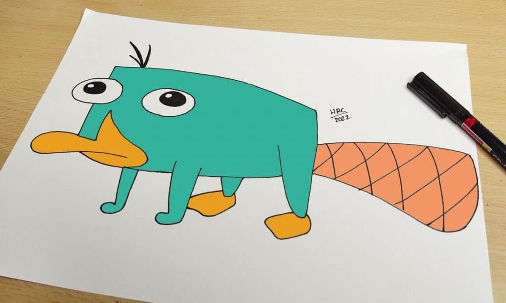 How to Draw Perry the Platypus from Phineas and Ferb