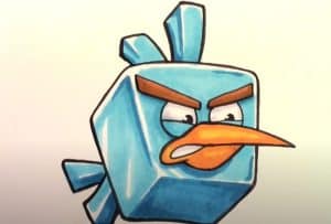 How to draw Ice Bird from Angry Birds Space