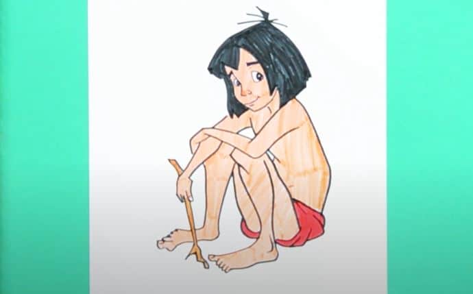 How to draw Mowgli from Jungle Book Step by Step