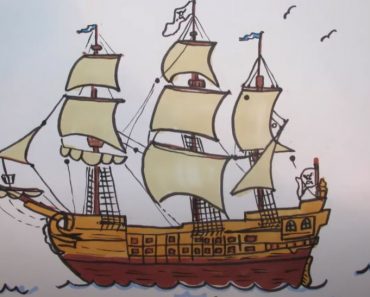 Pirate Ship Drawing Step by Step || How to draw a Ship