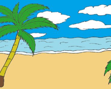 How To Draw A Beach Scene Step by Step || Scenery Drawing