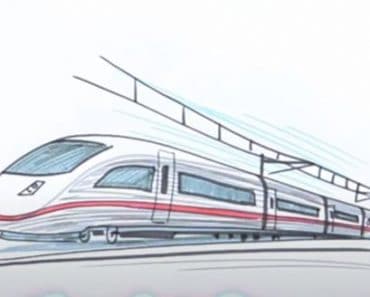 How To Draw A Bullet Train Step by Step