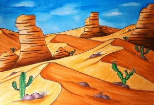 How To Draw A Desert Scene