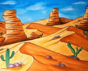 How To Draw A Desert Scene Step by Step