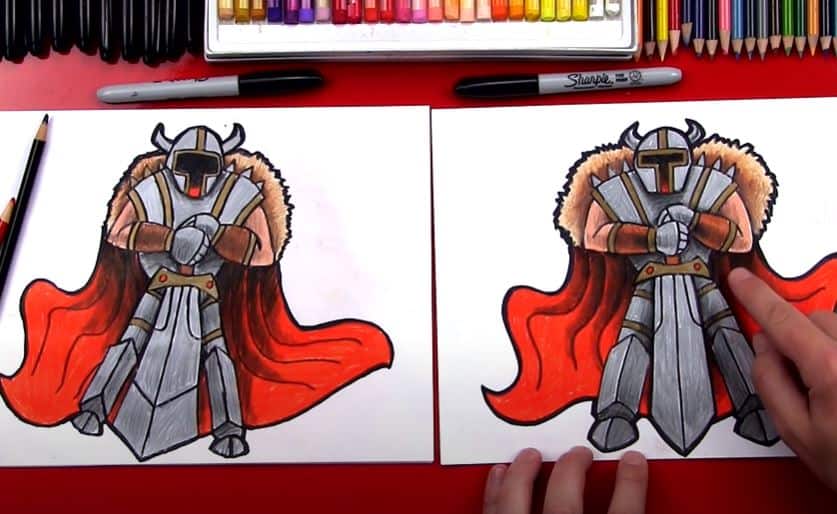 How To Draw A Knight Helmet Step by Step