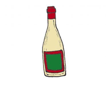 How To Draw A Wine Bottle Step by Step