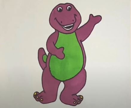 How To Draw Barney The Dinosaur