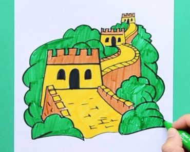 How To Draw The Great Wall Of China Step by Step