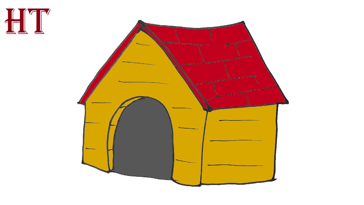 How to Draw a Dog House Step by Step