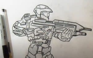 How to draw Master Chief