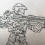 How to draw Master Chief Step by Step || Halo