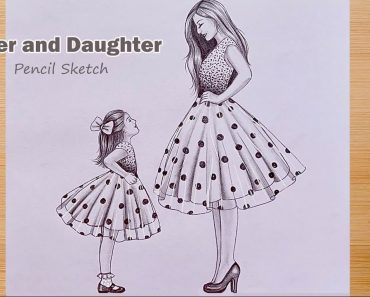 How to draw Mother and daughter || Mother’s Day Drawing