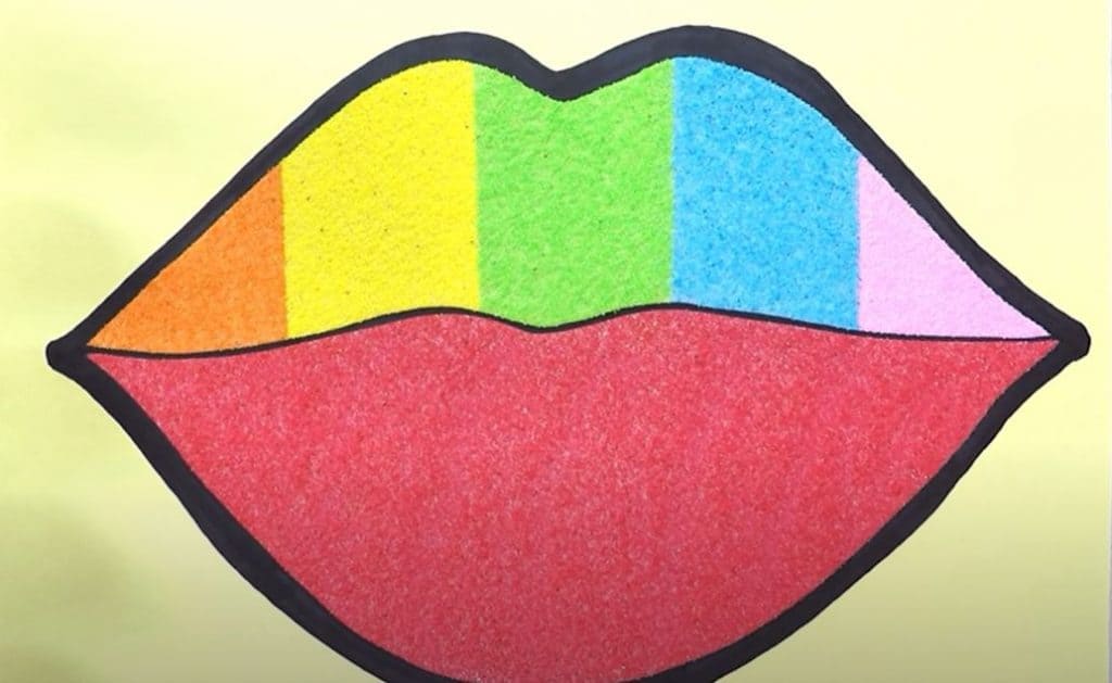 Lips Drawing and Coloring