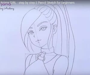 Draw girl step-by-step tutorial demonstrating pencil sketch for beginners, illustrating how to create character art with clear lines and shading techniques.