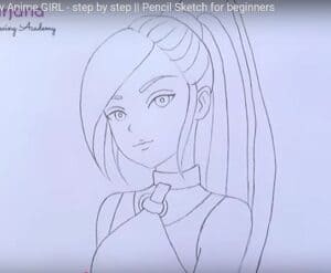 Drawing an anime girl step by step, pencil sketch tutorial for beginners, how to draw anime characters, easy anime drawing guide, step-by-step anime sketch for beginners.