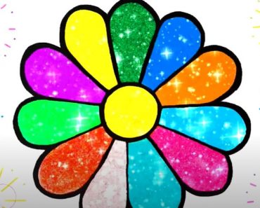 Glitter Toy Flower coloring and drawing for Kids