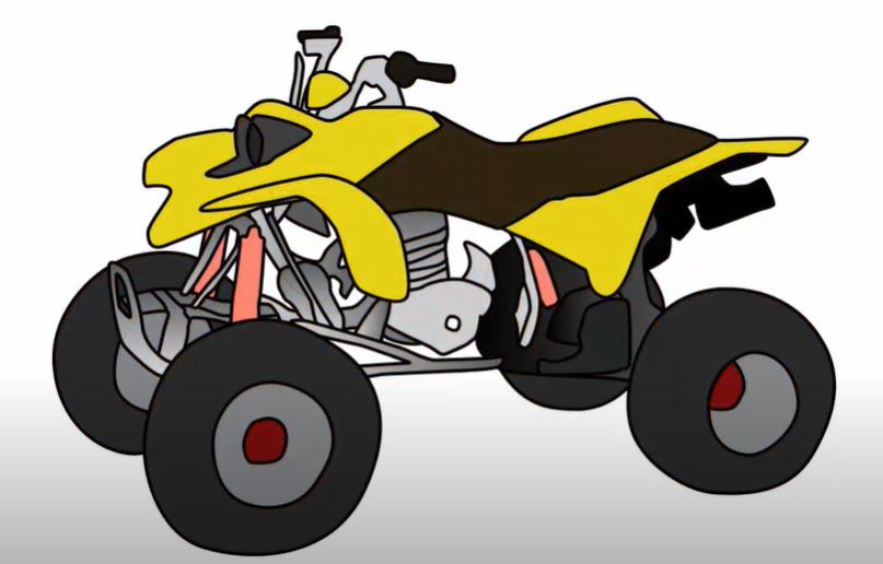 How To Draw A Four Wheeler Step by Step