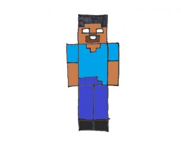 How To Draw Herobrine from Minecraft Easy
