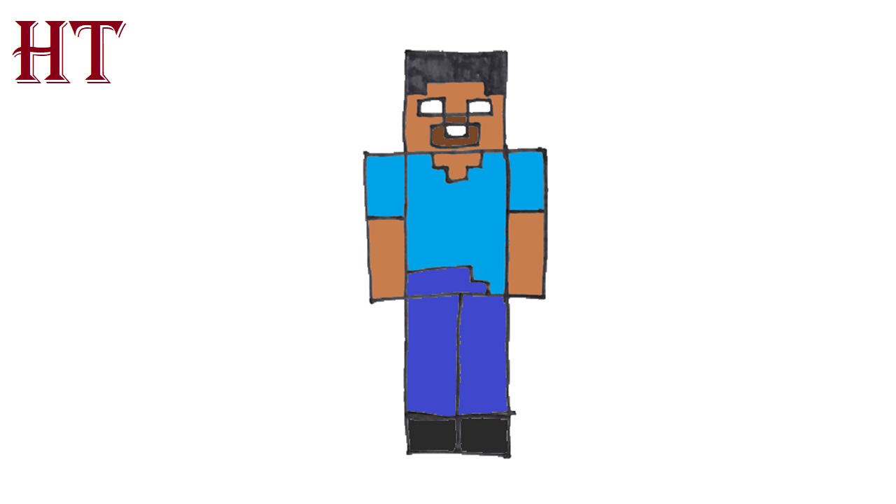 How To Draw Herobrine from Minecraft Easy