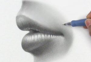 How to Draw Lips from the side