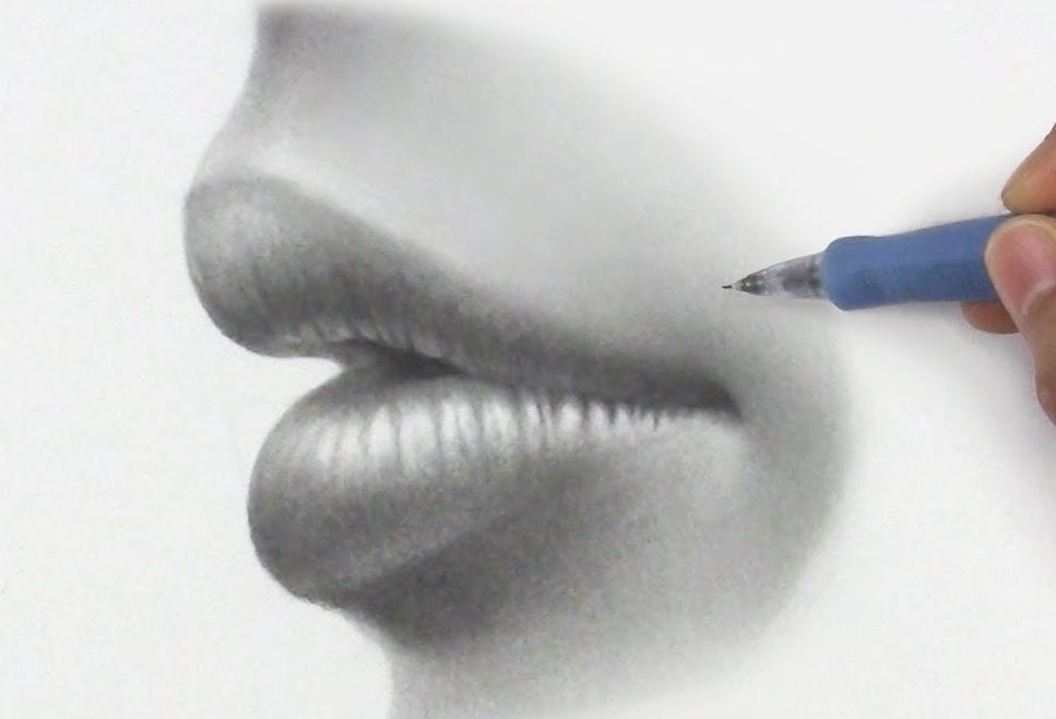 How to Draw Lips from the side Step by Step