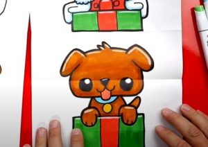 How to Draw a Christmas Puppy