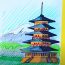 How to Draw a Pagoda Step by Step || Japanese Pagoda