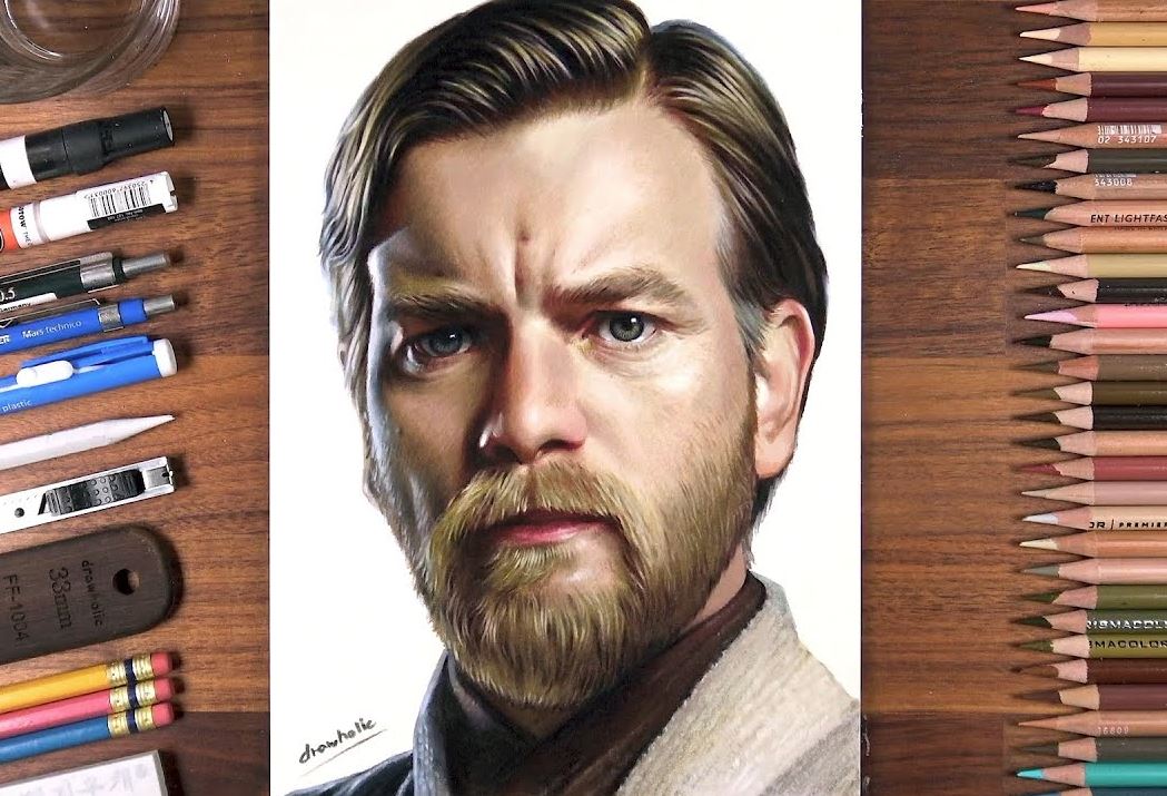 How to draw Bi-Wan Kenobi from STAR WARSO with Pencil