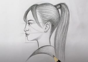How to draw a Girl face (side view)