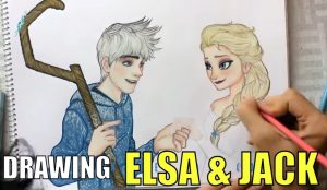 how to draw elsa and jack frost