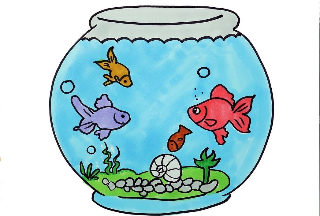 How to Draw A Fish Bowl Step by Step