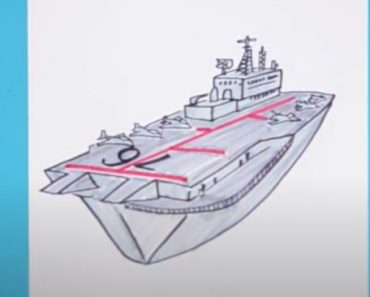 How to Draw an Aircraft Carrier Step by Step