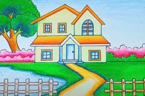 How to draw a Village House