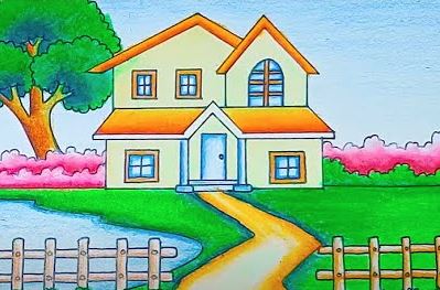 Digital art : How to draw a beautiful house — Hive-saigonsouth.com.vn