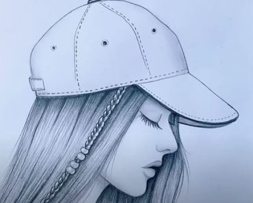How to draw a girl wearing cap with Pencil
