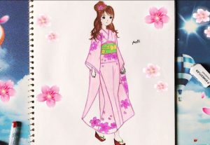 Anime Kimono Drawing