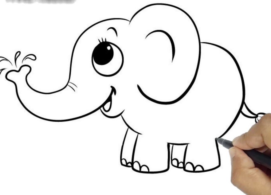 Elephant Drawing for Kids | Free Printable Elephant Drawing for Kids-saigonsouth.com.vn