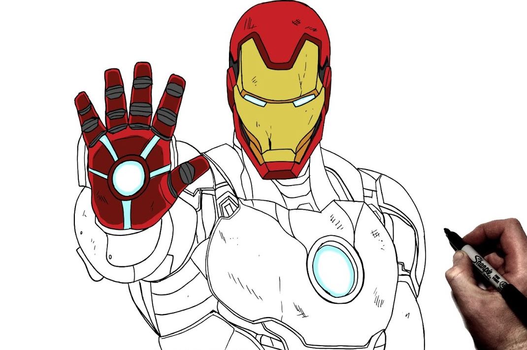 How to Draw Iron Man for Kids - How to Draw Easy-saigonsouth.com.vn