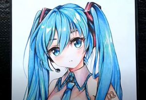 How to draw an Anime Girl with COLORED Pencils